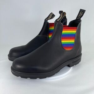 Blundstone Rainbow Chelsea Boots Black Leather | Men's 9.5 or Women's 12 | NEW